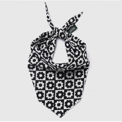 Bandana - Fleuri noir & blanc