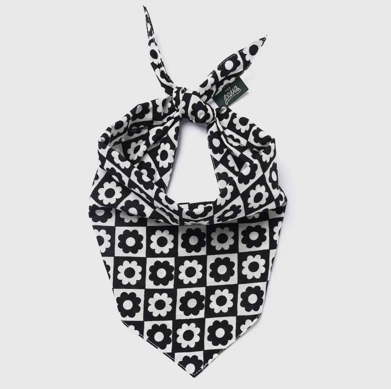 Bandana - Fleuri noir & blanc