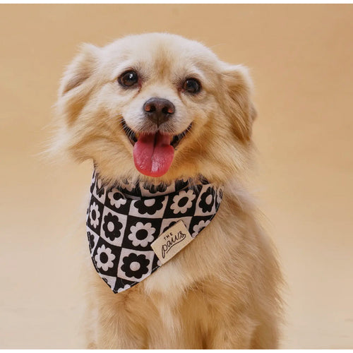 Bandana - Fleuri noir & blanc - photo 2